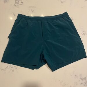 Teal Athletic Shorts. Pace Breaker Linerless Shorts 5”.